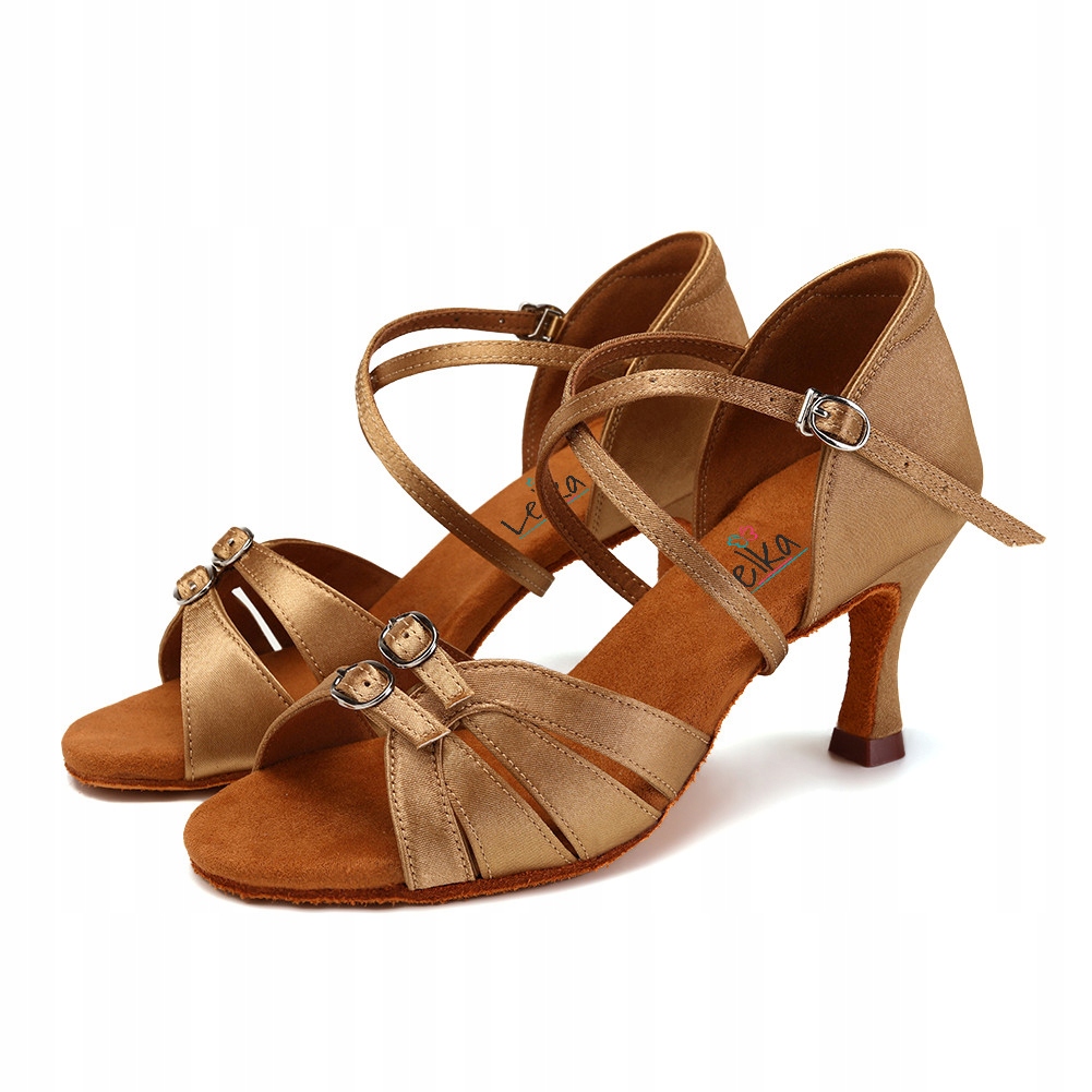 Buty Do Tańca Taneczne Regulowane Cieliste 7,5cm