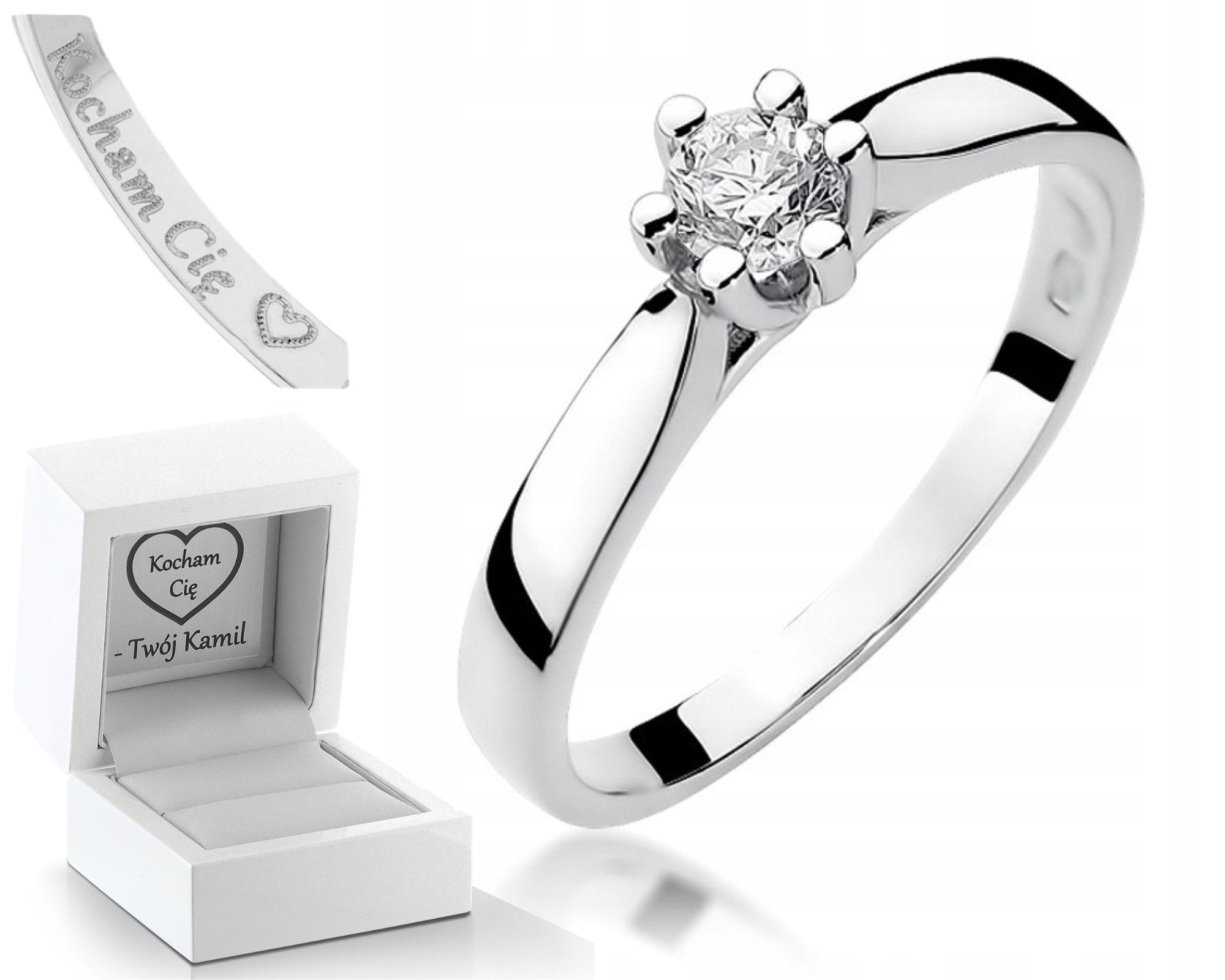 Prstýnek Briliant 0,30 Ct Bílé Zlato