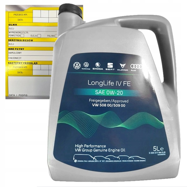 Olej LongLife IV Fe 0W-20 508.00/509.00 5l GS65577M4 Eur Vw Audi
