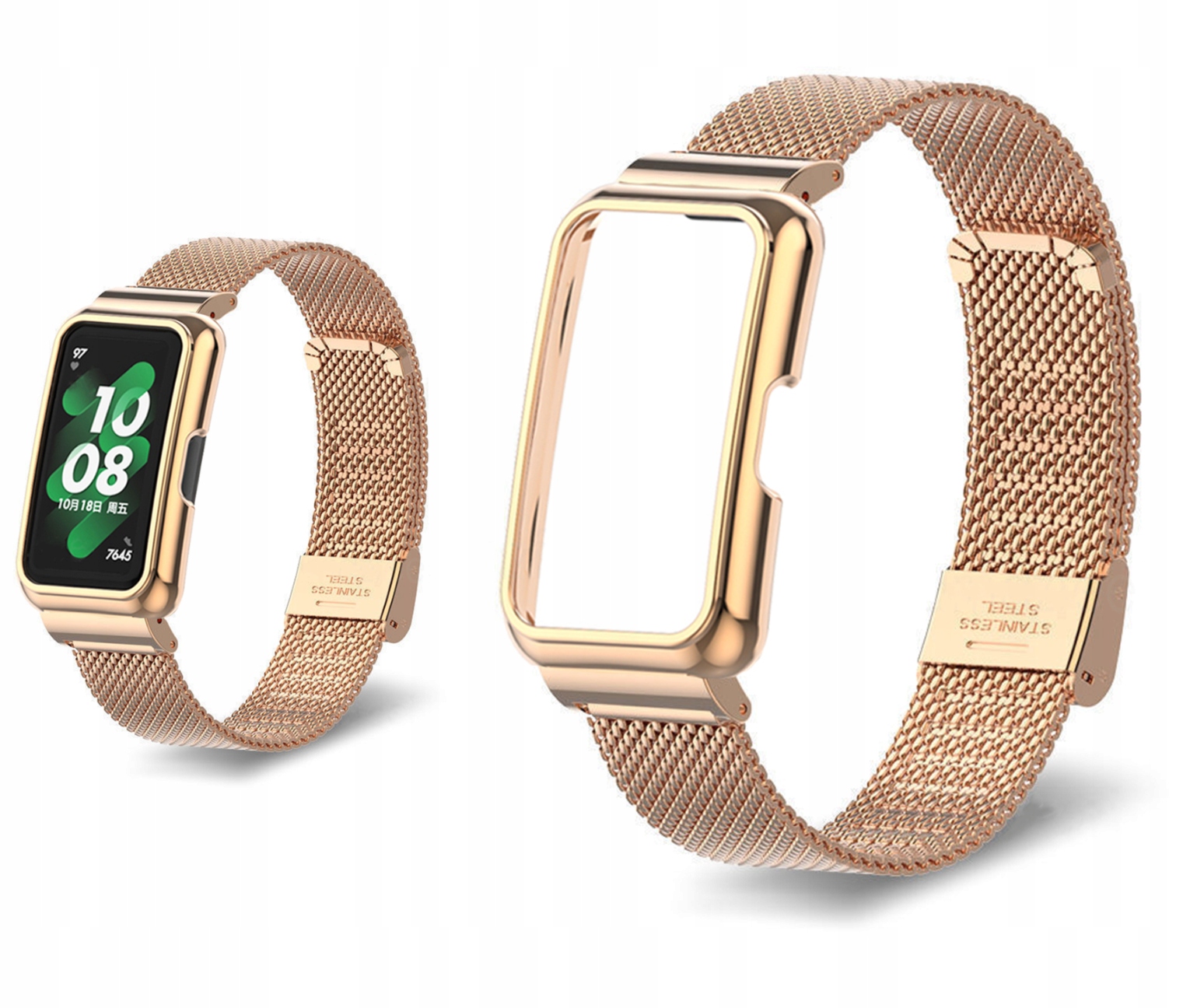 Pasek METALOWY do Huawei Band 7 ROSE GOLD