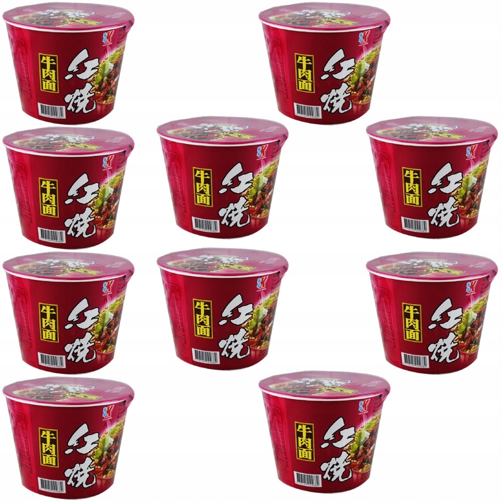 Levně 10 x Polévka Těstoviny Pečené hovězí maso Spicy Beef Velký hrnek 120 g Kailo