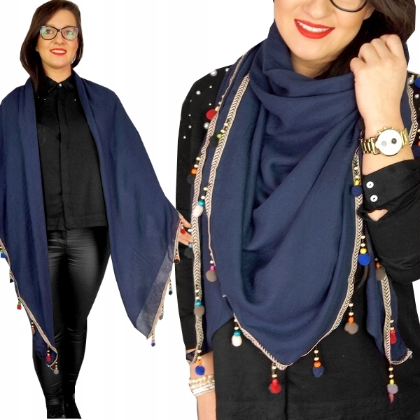 

Duża Chusta szal apaszka Frędzle Boho Ombre