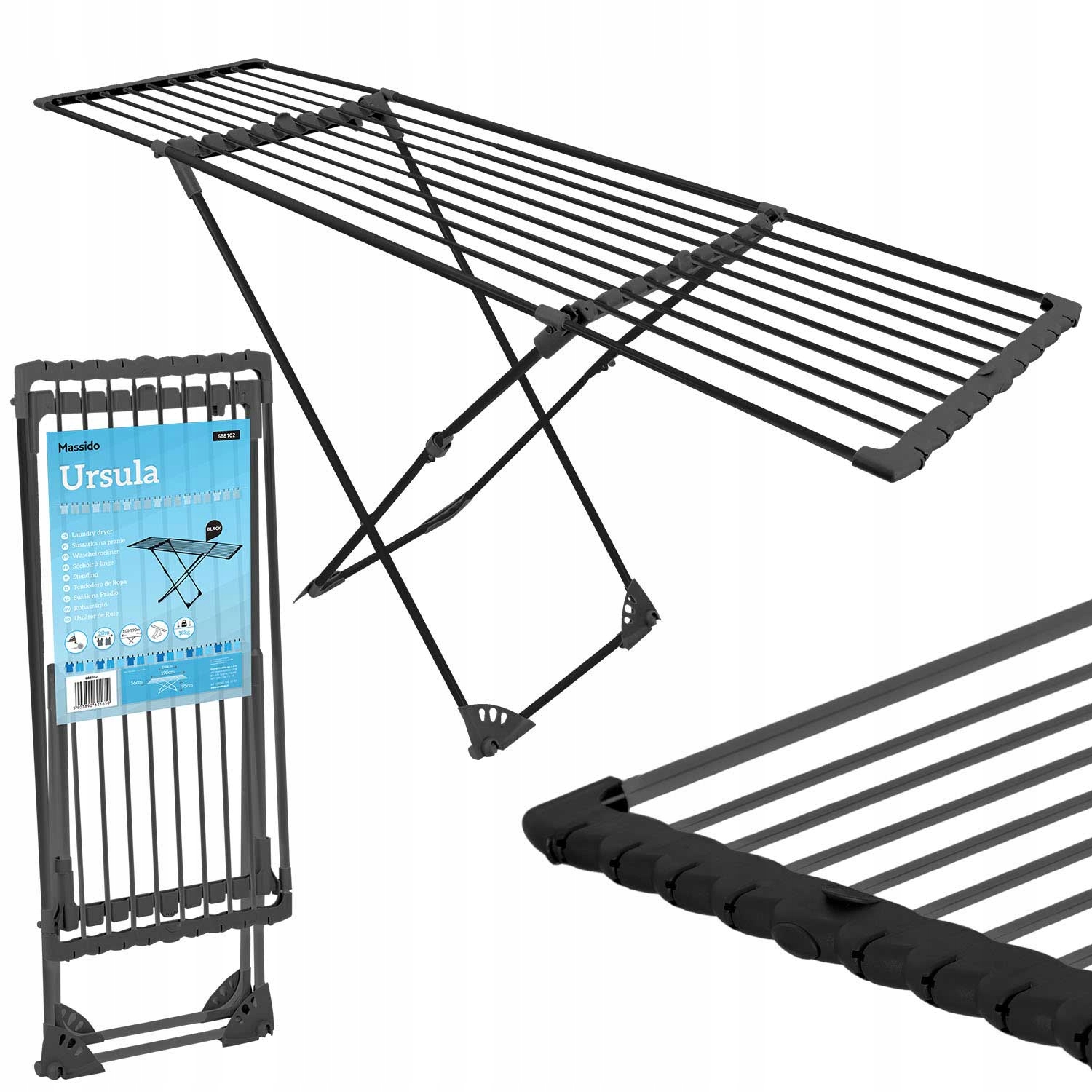 Levně Sušák Na Prádlo Stojící Vertikální Věšák Na Kolečkách 20 M