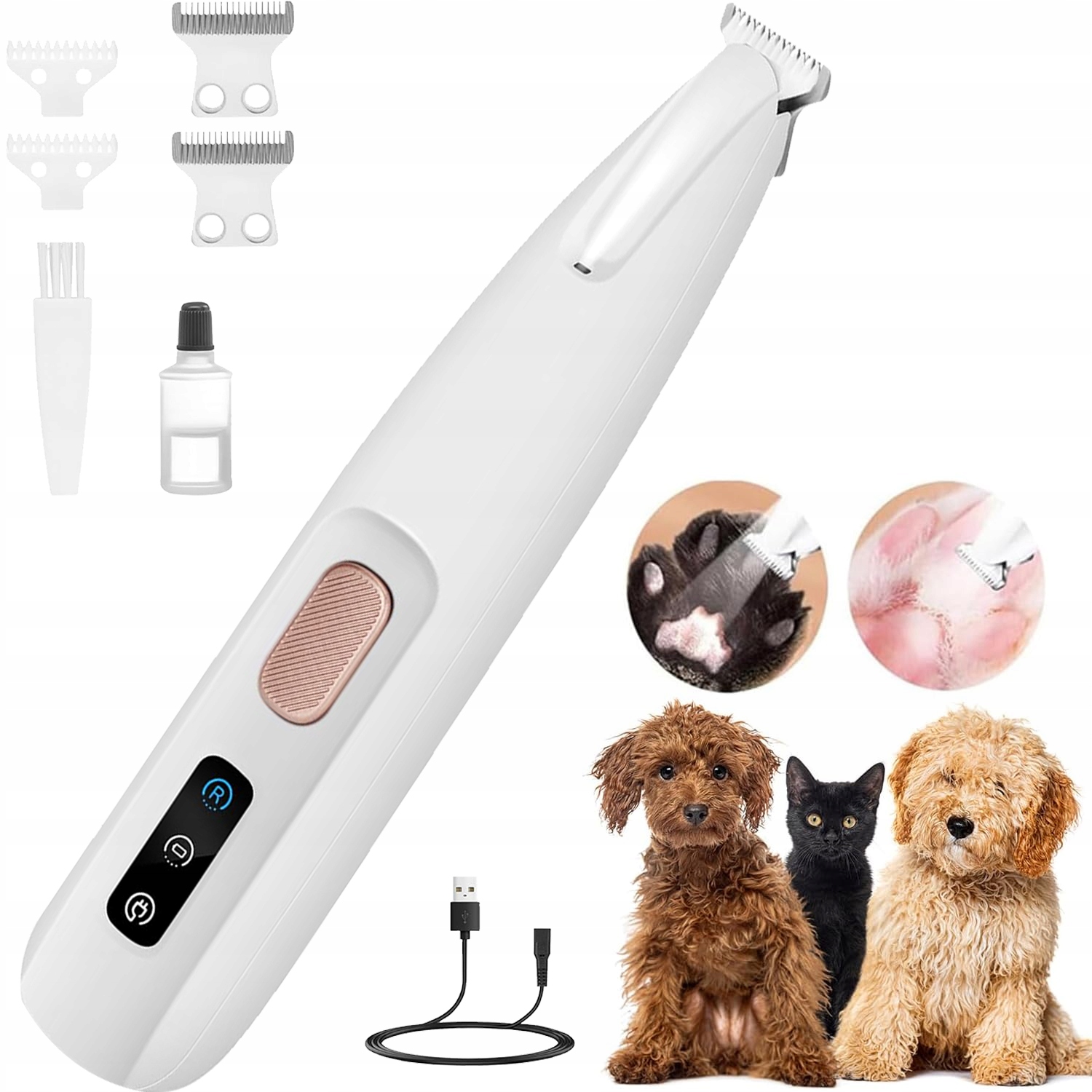 Levně Profesionální zastřihovač psů Tichý zastřihovač pro psa, kočku