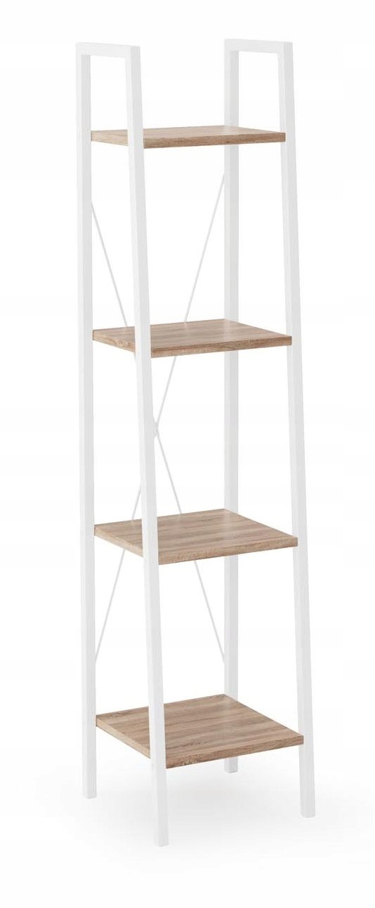 

Regał loft wąski biały+ dąb sonoma metal Narvik