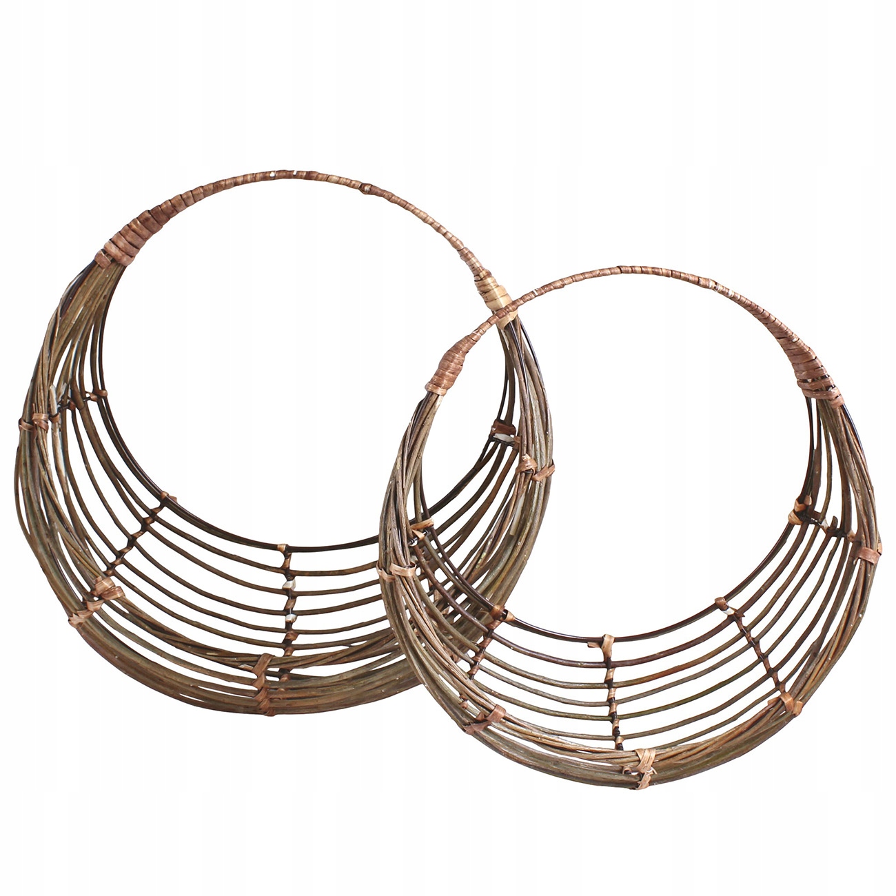 Košík Velký 2 ks dřevěný závěsný na nákupy ovoce zelenina přírodní