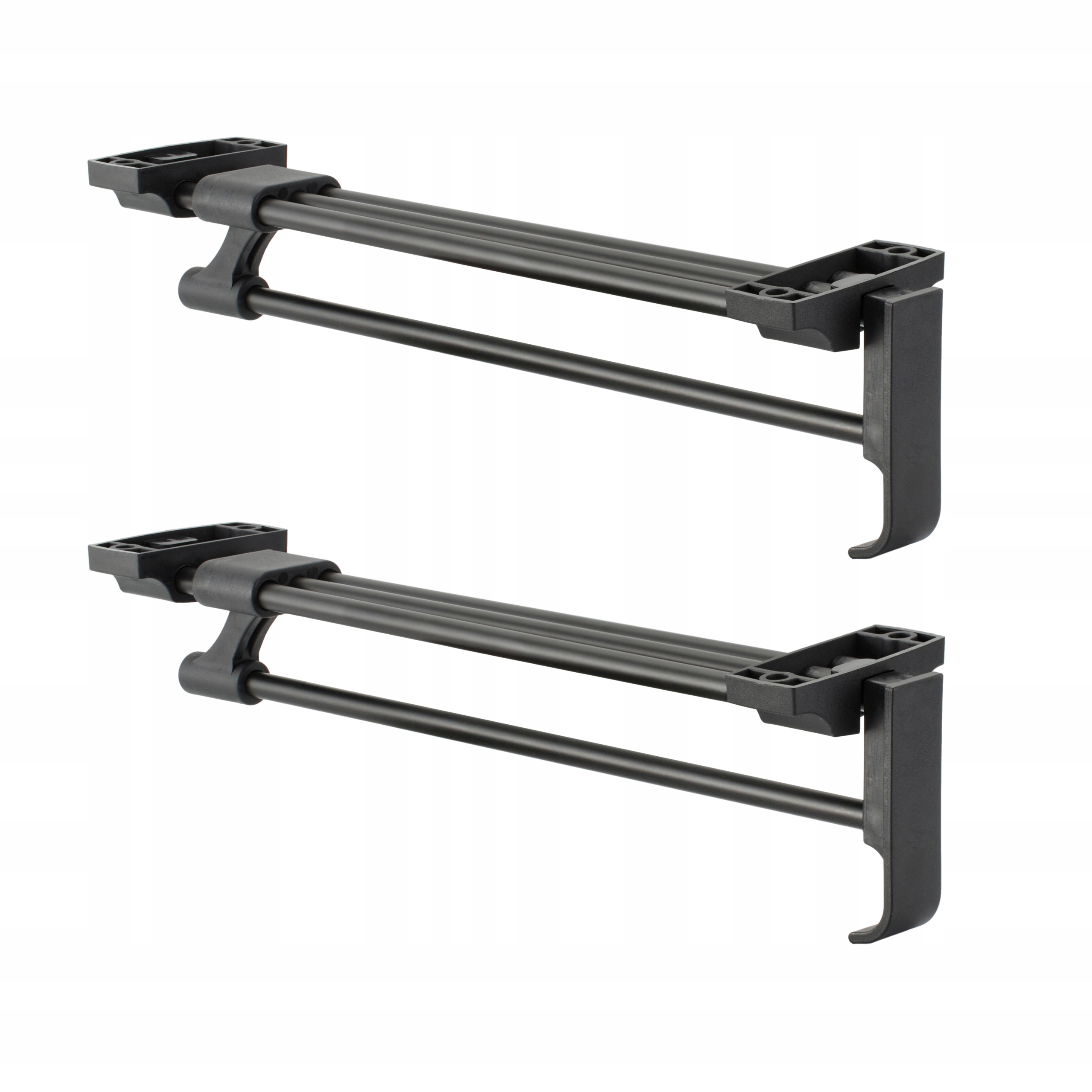 2x Výsuvný Věšák Do Šatní Skříně Výsuvný Na Oblečení Černý L 350 mm