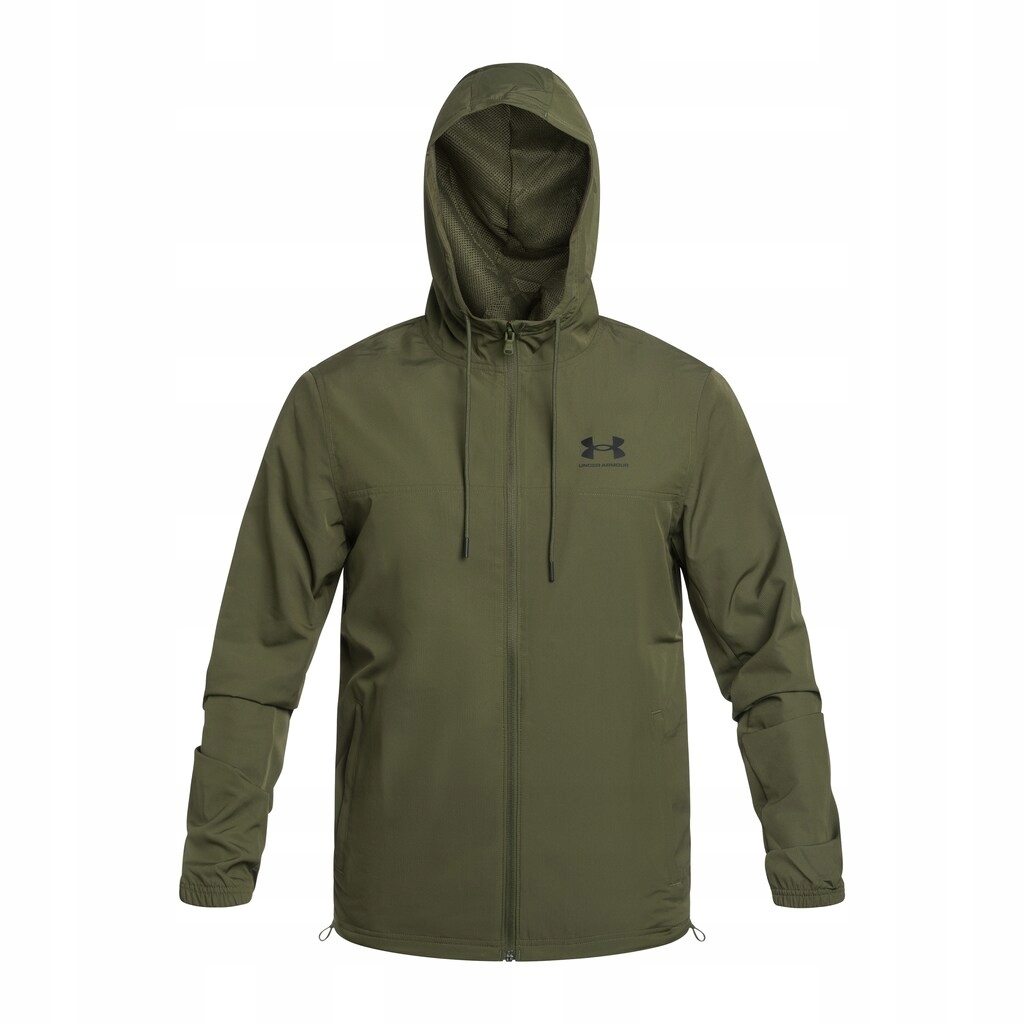 Bunda s kapucí větrovka Under Armour Ua Rival Woven Od Green/Black XL