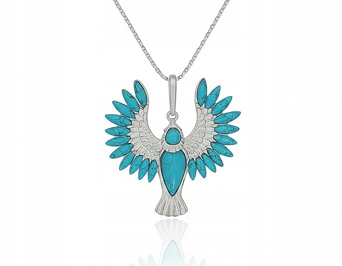 Stříbrný Přívěsek Fénix S Tyrkysem