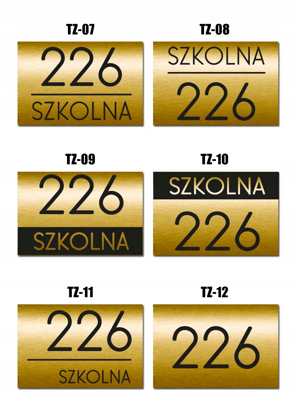 Tabliczka Tablica ADRESOWA Złota z Numerem domu Marka inna