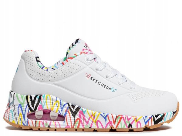 Dámské boty Skechers 155506WHT Uno Loving Love Bílé 36,5
