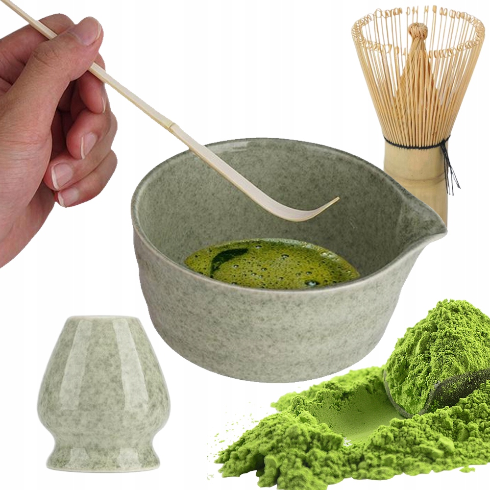 Levně 4dílná sada Matcha, Startovací Sada Matcha, Dárek zelená, elegantní