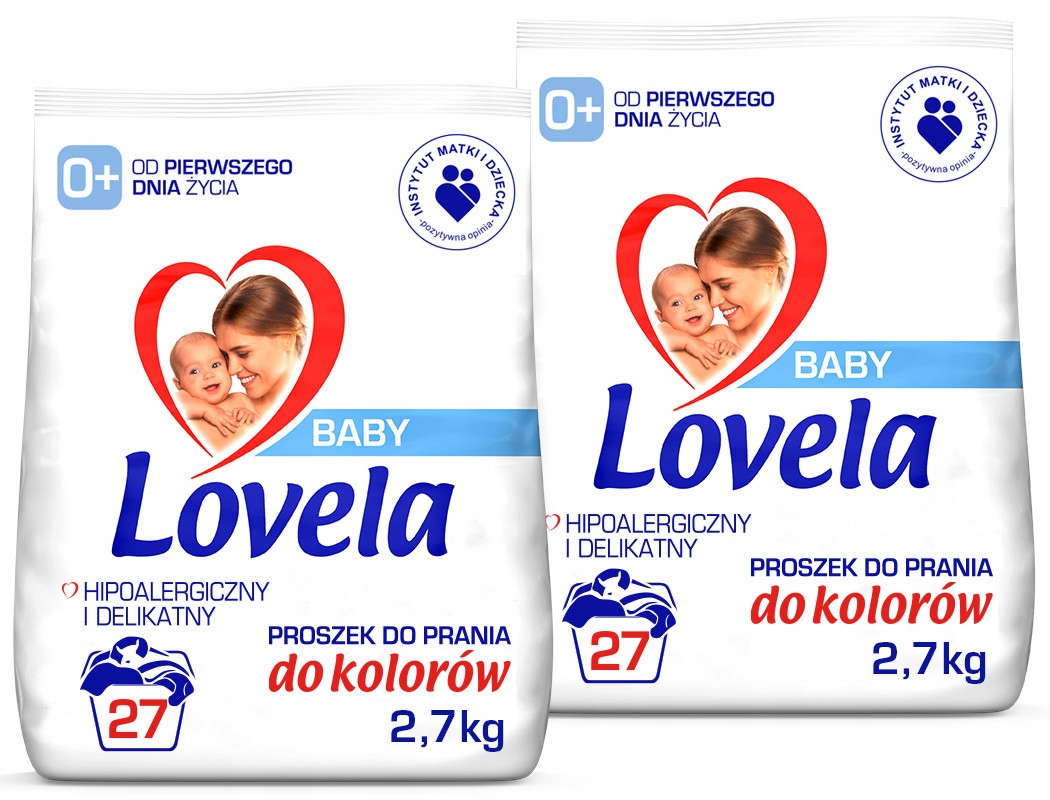Levně Sada Lovela Baby Prací prášek na barevné prádlo pro děti 54 praní 2 x 2,7 kg