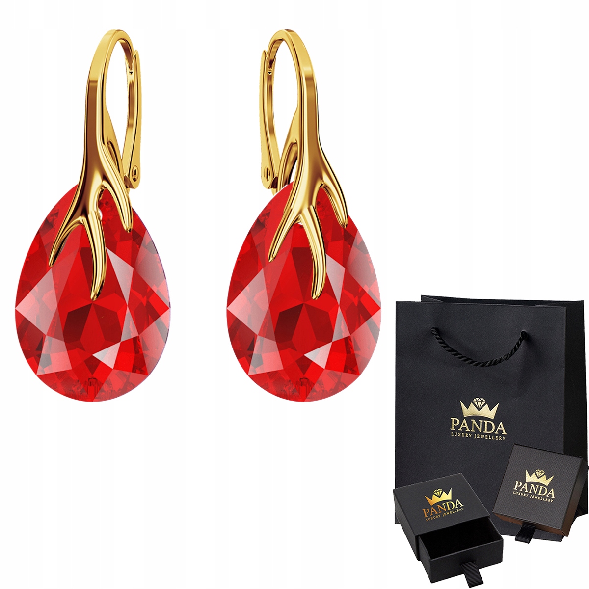 

Pozłacane Kolczyki Pazury Swarovski Srebro 925