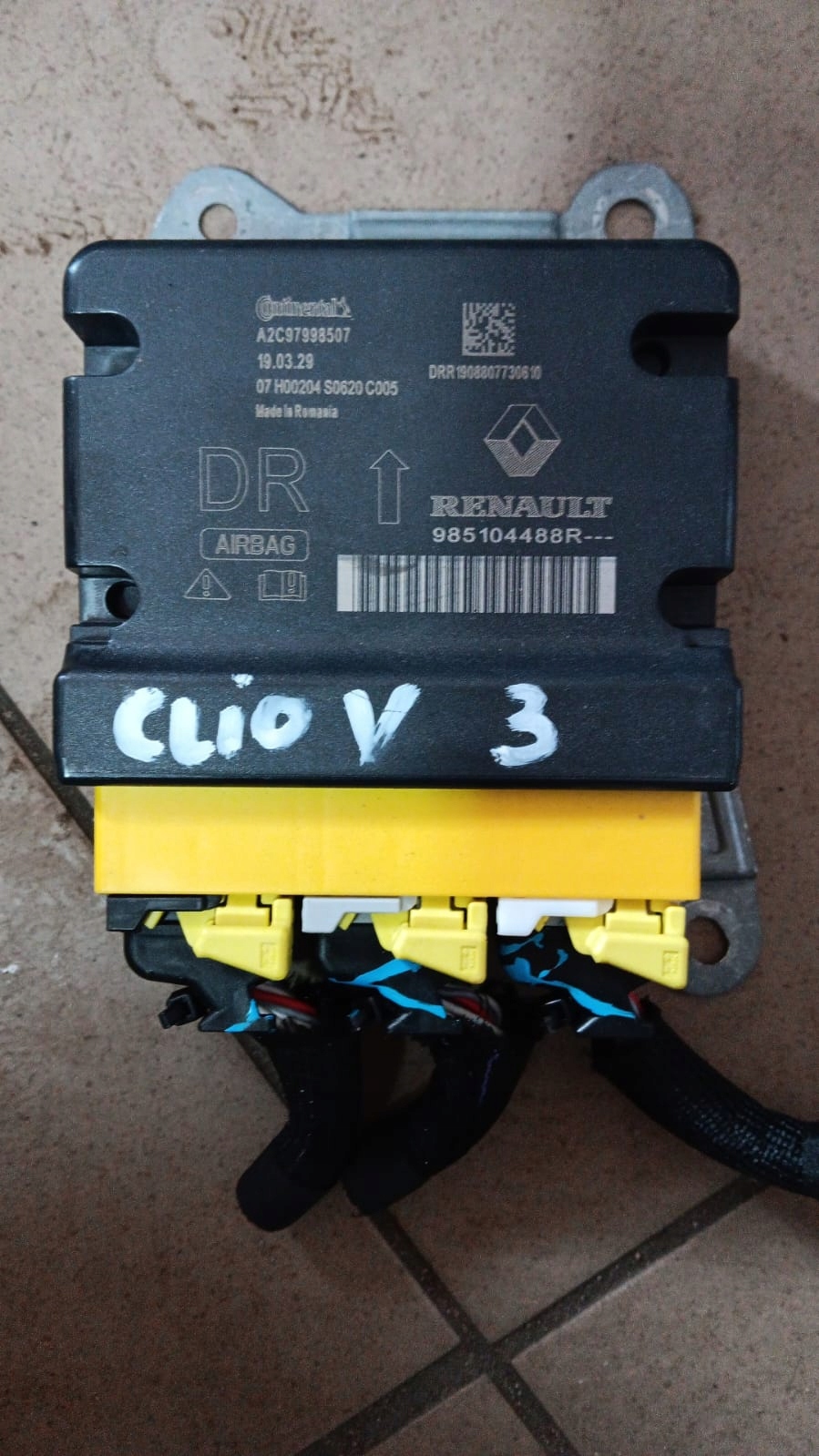 MODUŁ STEROWNIK SENSOR AIRBAG RENAULT CLIO V 985104488R