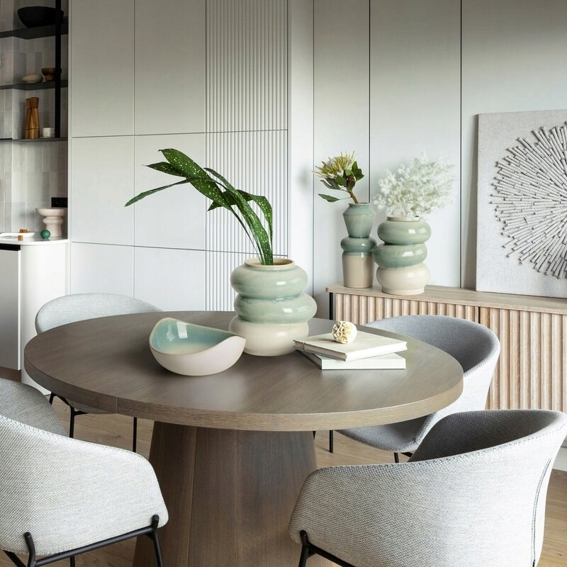 WAZON DEKORACYJNY LIANA (04) 21X19X26 CM KREMOWY Średnica 21 cm