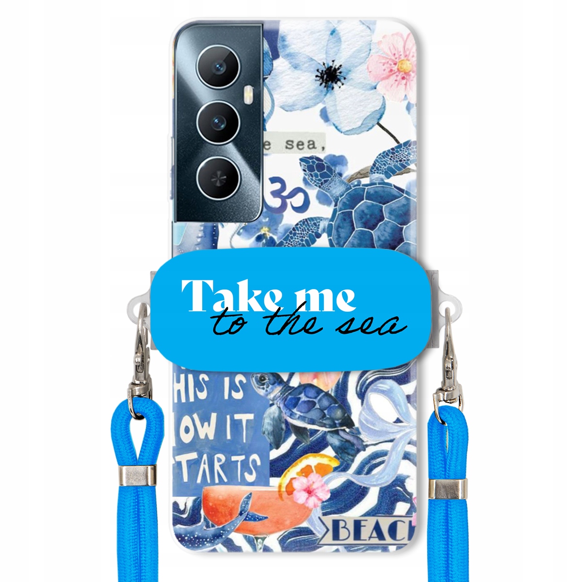 Pouzdro pro Realme C65 4G Premium Vodítko modré Držák Take Me To The Sea