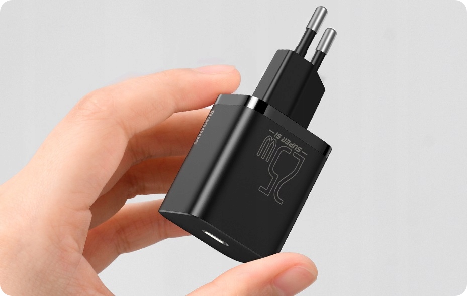 BASEUS SZYBKA ŁADOWARKA SIECIOWA DO TELEFONU USB-C TYP-C 25W PD QC 3.0 AFC Przewód w zestawie nie