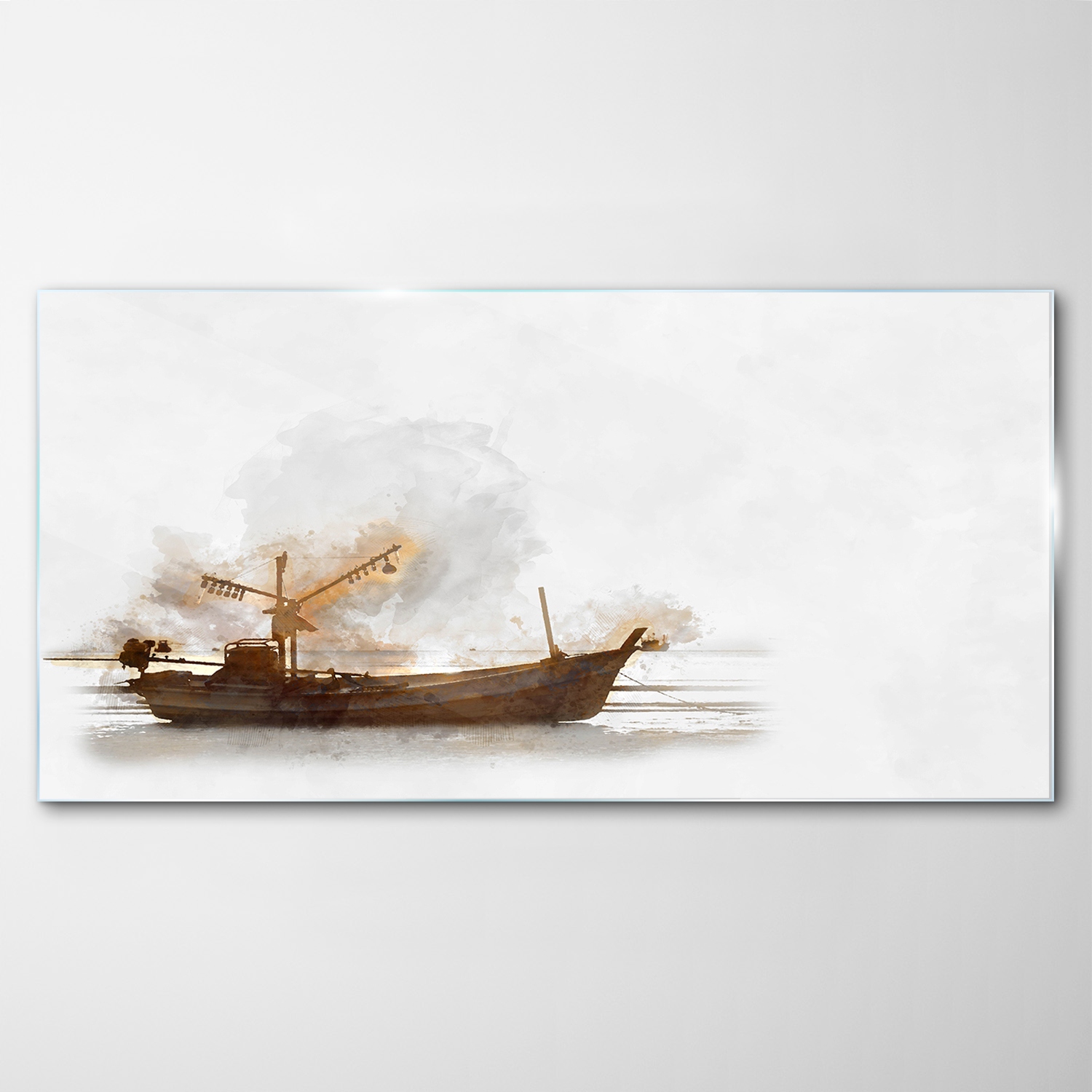 

Hartowany Obraz Szklany Morze Statek Łódka 120x60