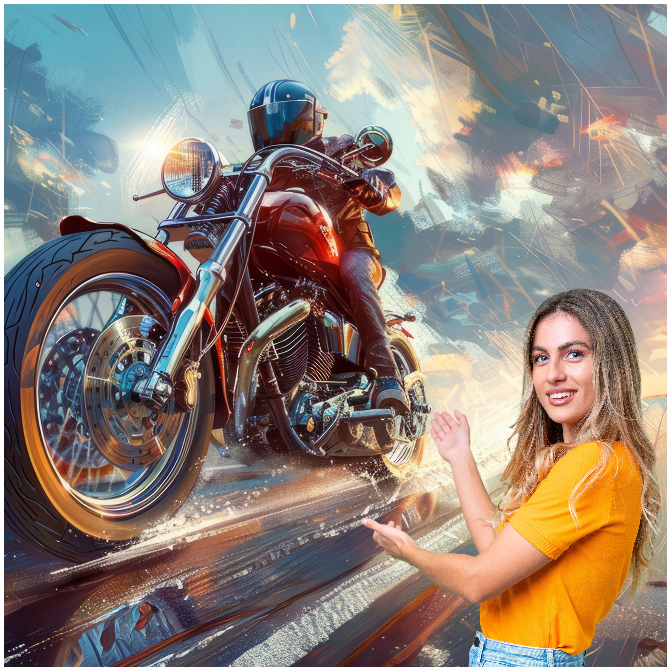 Fototapeta 3D Pro Mládež Auto Motocykl 490x280 DMSM03F