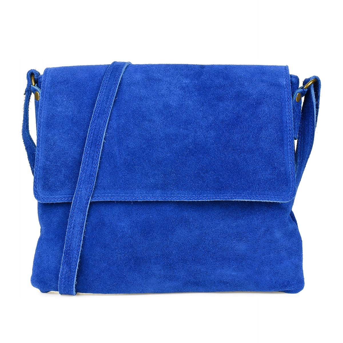 Italská dámská semišová kabelka přes rameno s klopou