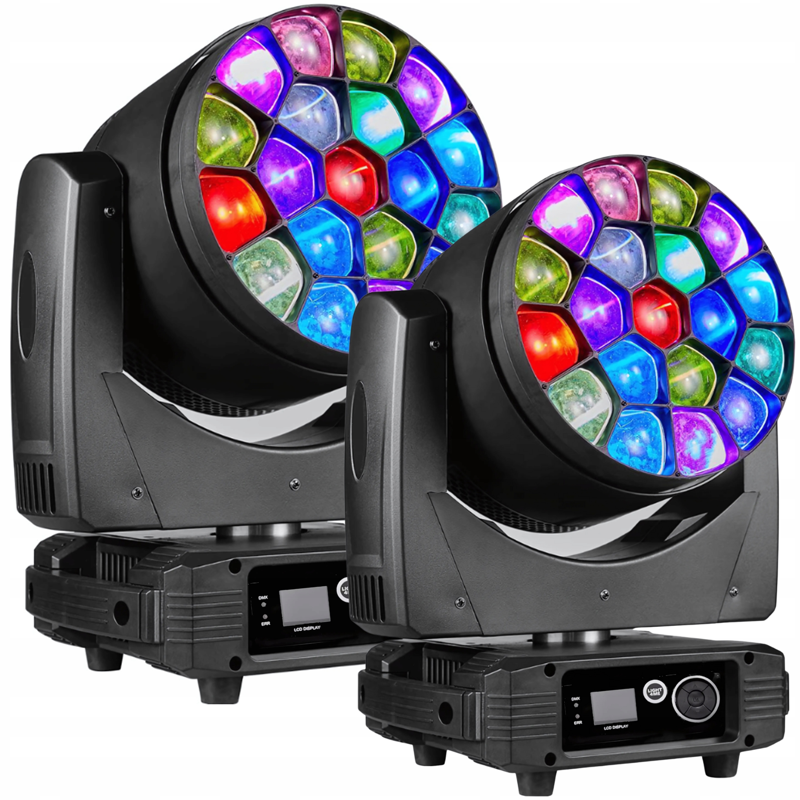 2x Led Scénická Pohyblivá Hlava LIGHT4ME Galaxy Mkii 19x15W Led Rgbw