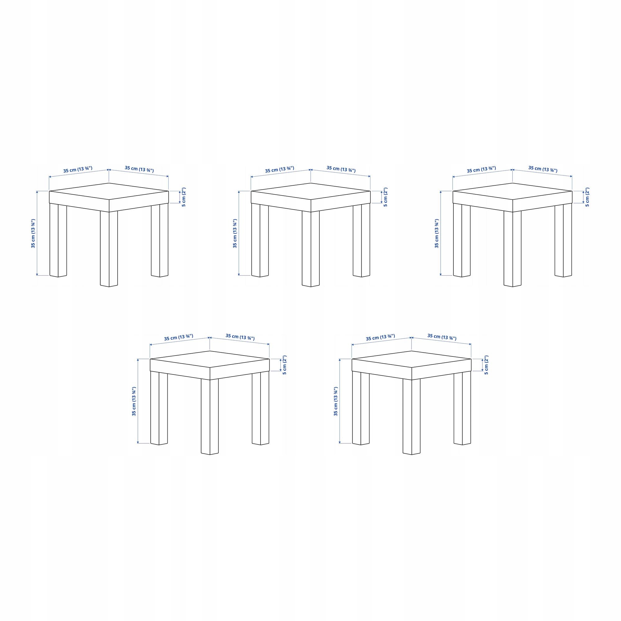 5 ks Stolek Lack Bílý 35x35 cm Ideální do malých interiérů