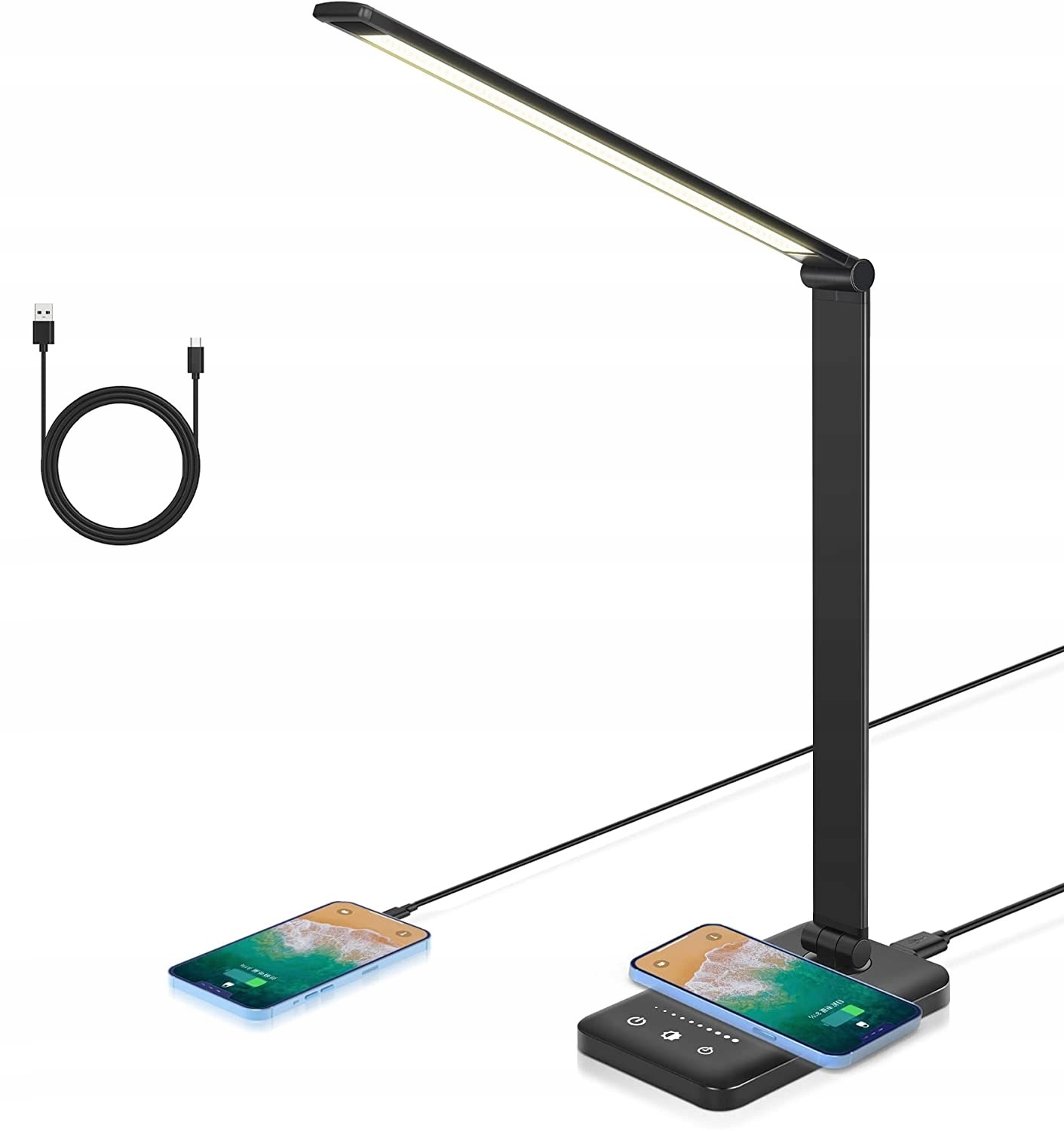 

Lampka Biurkowa Led Szkolna Nocna Ładowarka Qi 5W