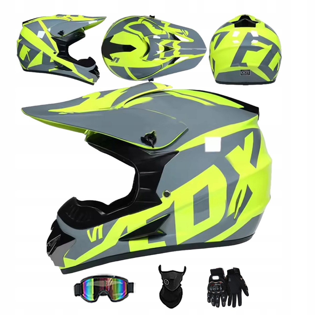 Motocyklová Přilba Crossová Lehká Enduro Quada Brýle Rukavice Maska L