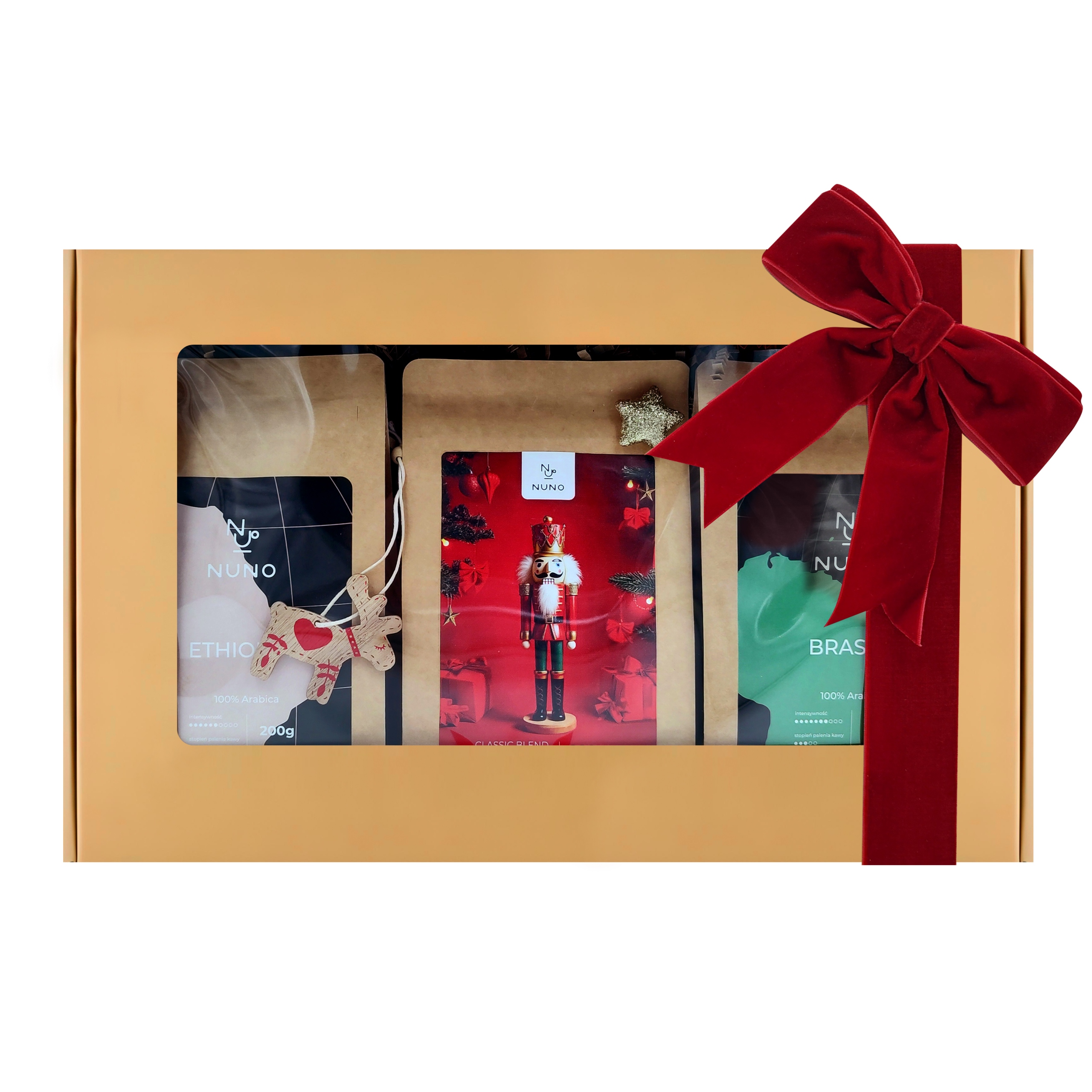 Levně Dárek set Box Mikuláš Vánoce Káva Nuno 3x200 B