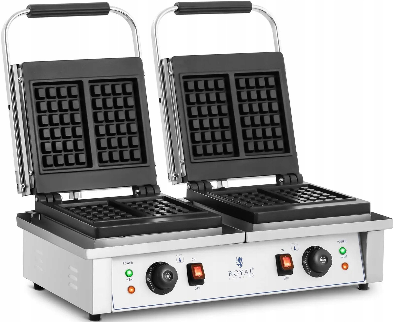 Podwójna gofrownica belgijskie gofry 2x2KW ROYAL CATERING RC-WM201 10012358