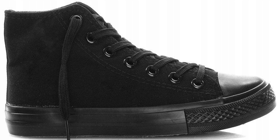 

5403 Czarne Klasycze Wysokie Trampki Tenisówki 39