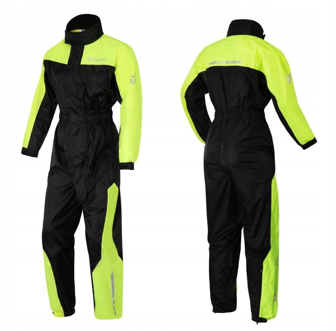 Seca Monsun Evo Black/fluo jednodielna nepremokavá kombinéza L