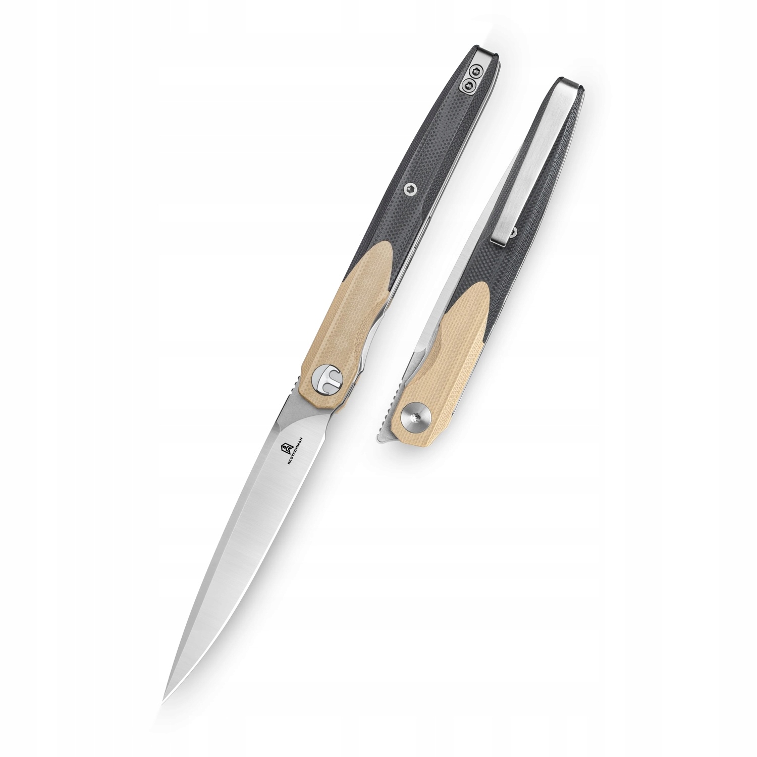 Nůž Bestechman Lanza Liner Lock 14C28N Khaki/Black G10 od Kombou