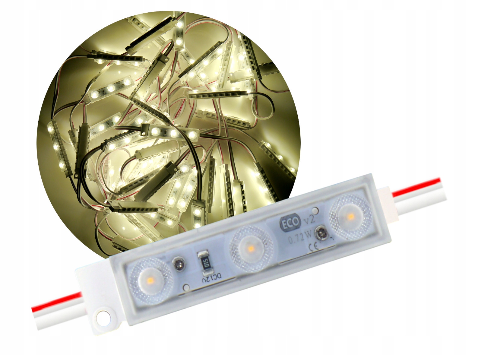 

Moduł smd 2835 soczewka 12V 0,72W dzienny 4000K