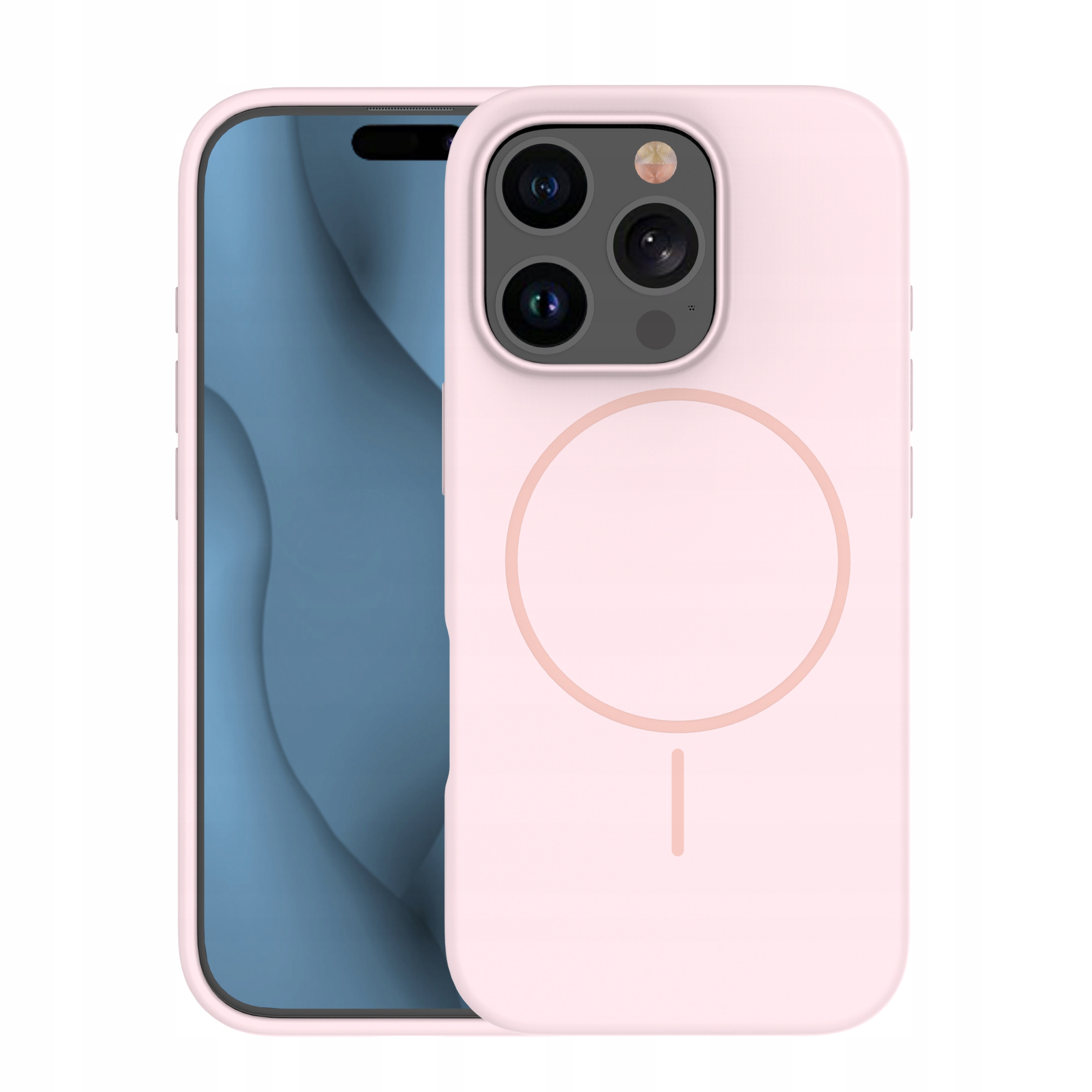 Nakładka Silicone Thin Mag do iPhone 12 12 Pro 6,1" jasnoróżowa Tfo