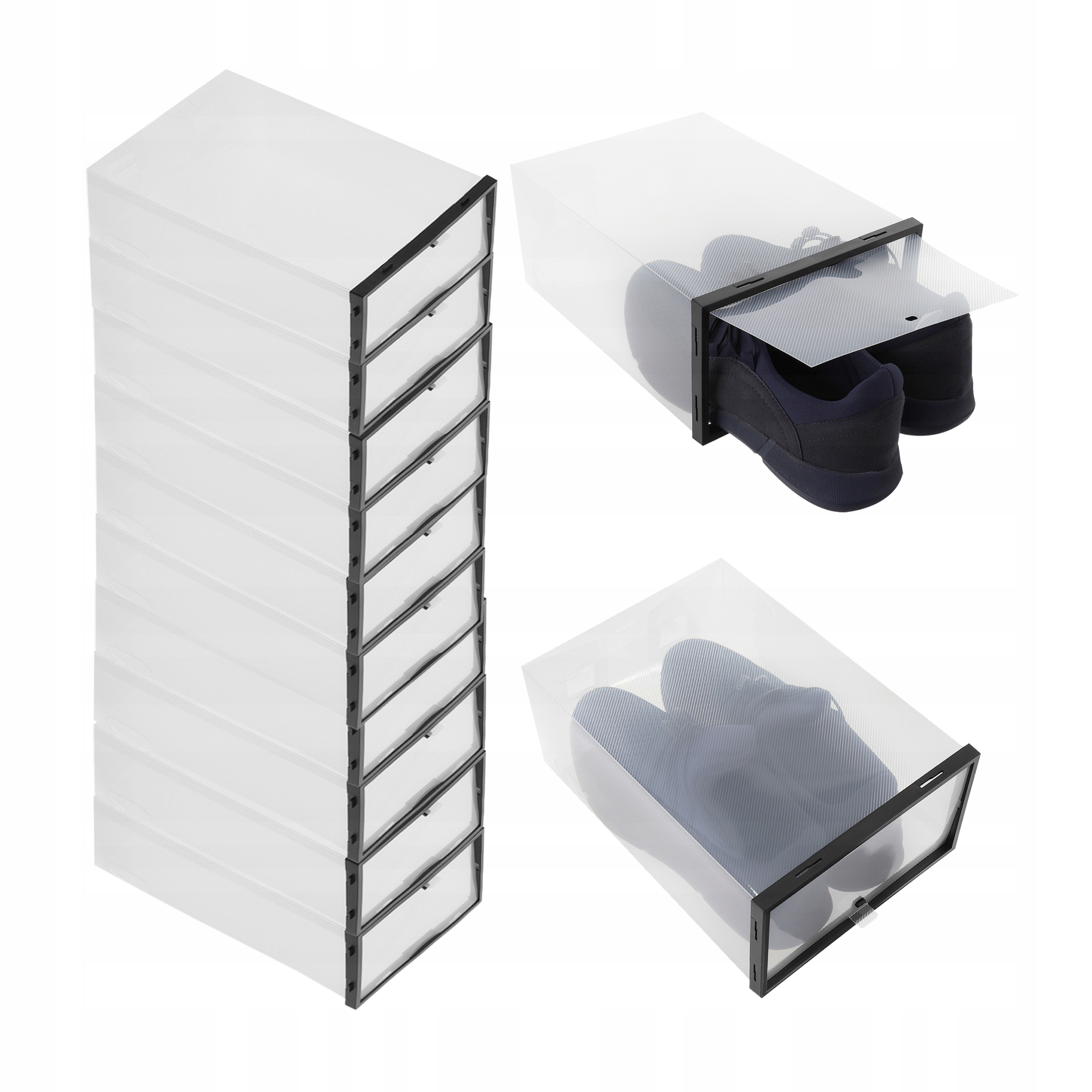 

Pudełko Pojemnik Na Buty organizer z klapą 10 Szt