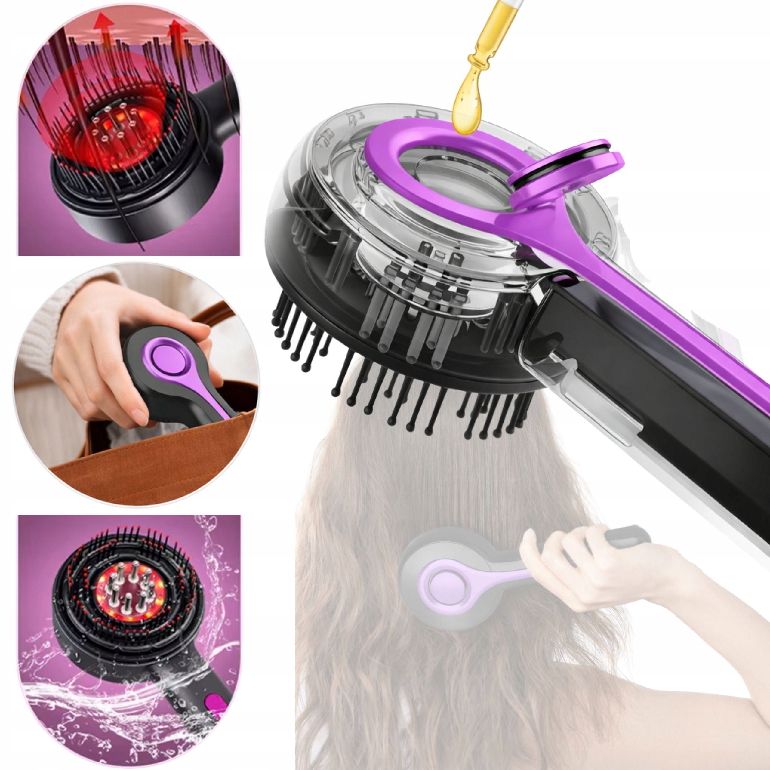 Elektryczny masażer skóry głowy Szczotka do olejowania włosów