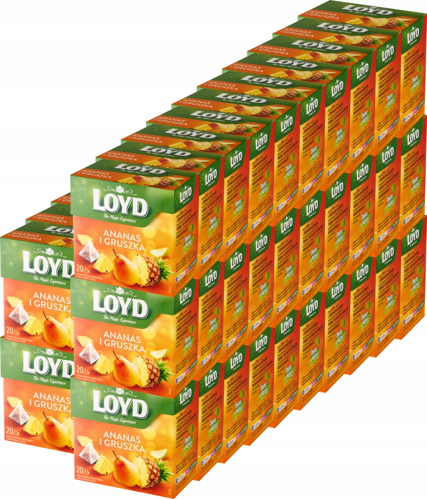 Ekspresowa Herbata Owocowa Ananas Słodka Gruszka 20 szt. Torebki Loyd x50