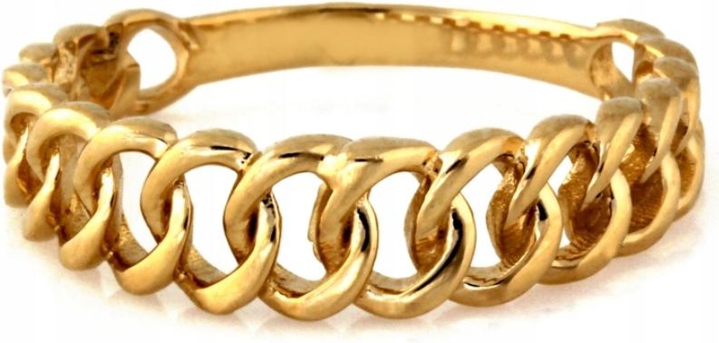 Zlatý prstýnek 585, propletené články, módní, elegantní vzor, 14kt dárek