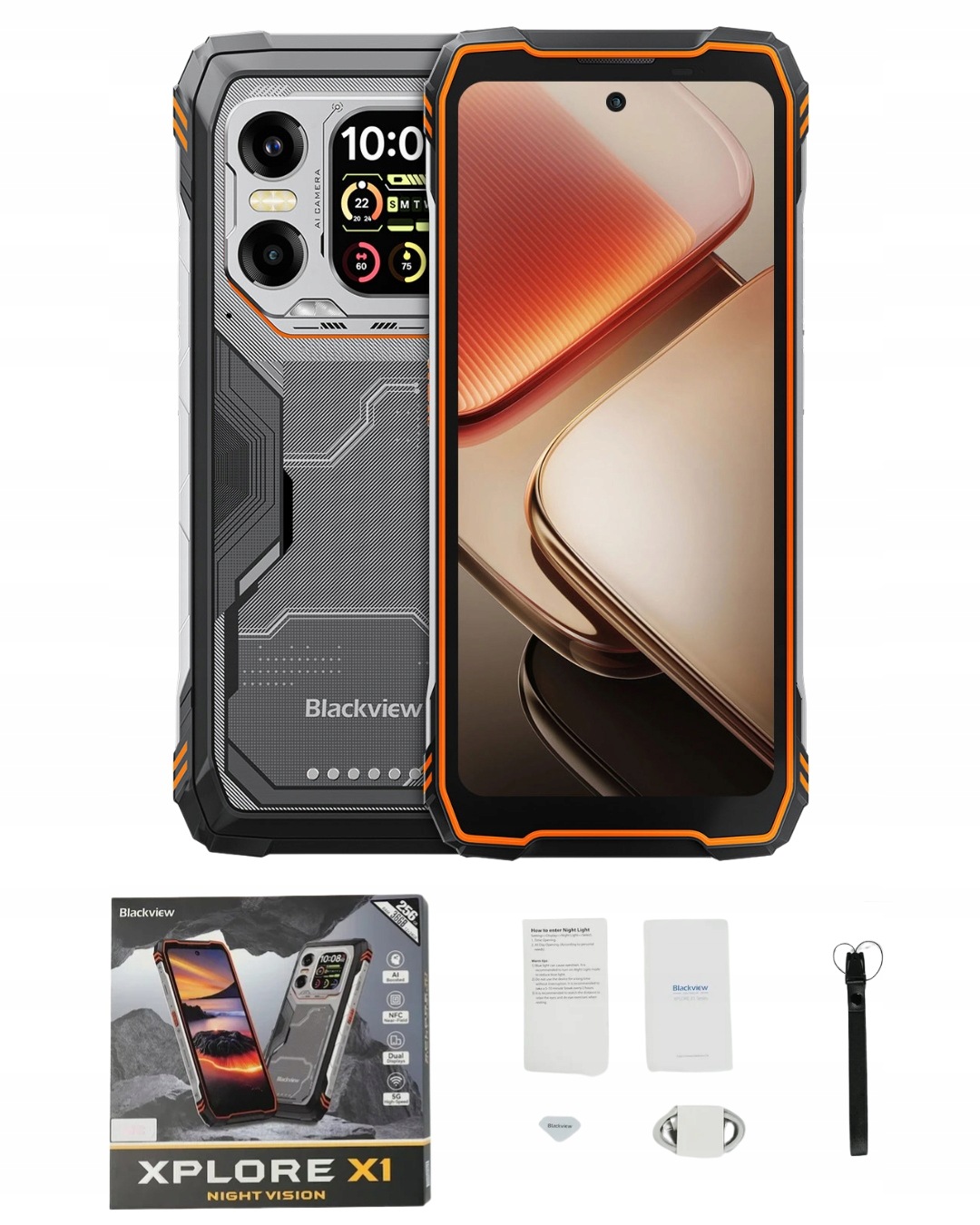 Pancerny Blackview Xplore X1 12/256GB 5G Noktowizja 10000mAh Nfc Pomarańcz