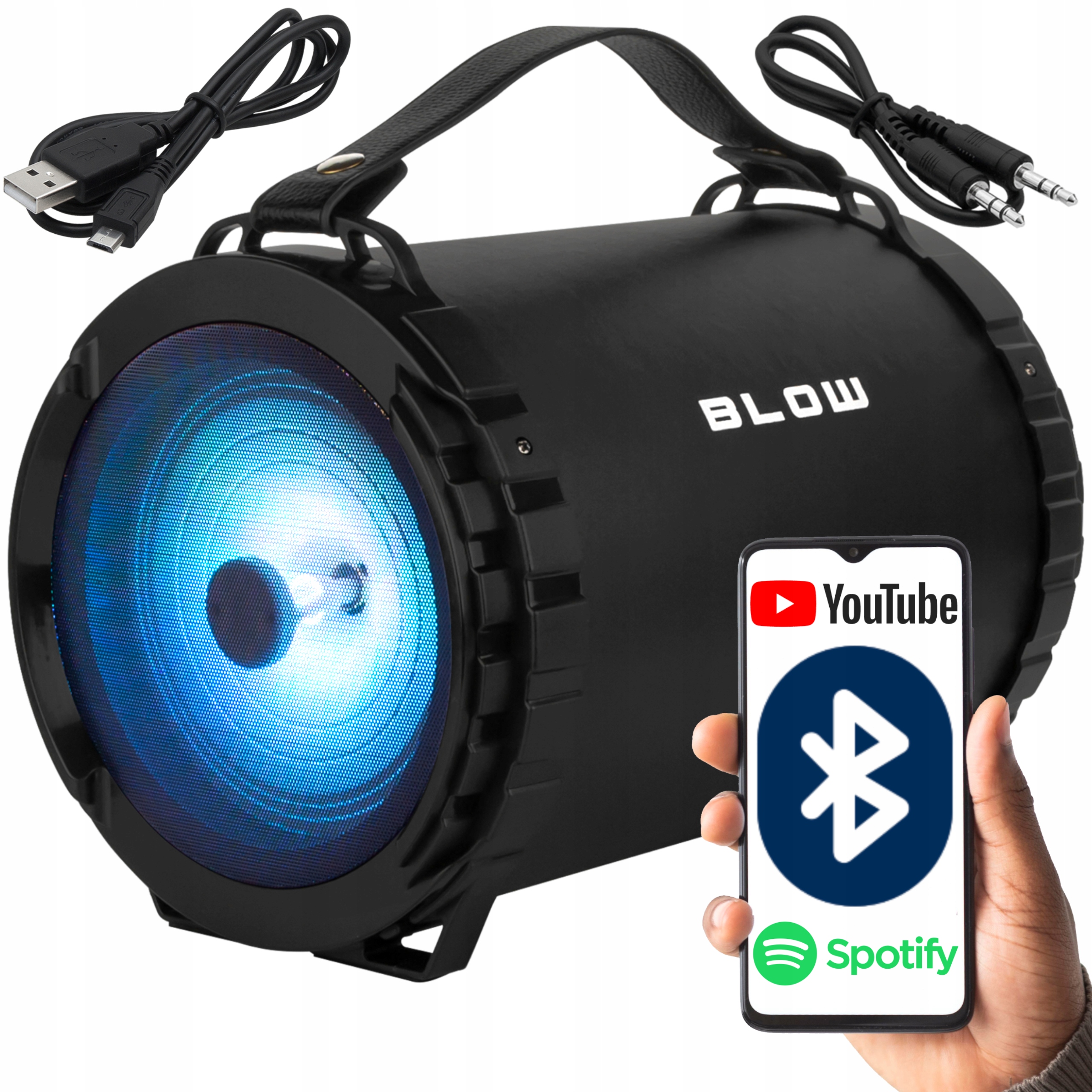 

Głośnik Bluetooth Przenośny Bazooka Karaoke Usb Sd