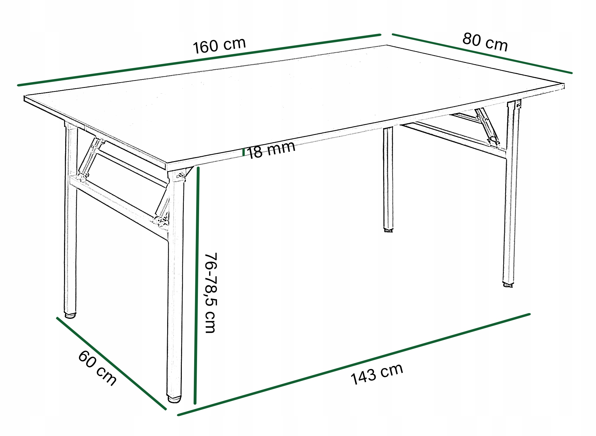 STÓŁ CATERINGOWY SKŁADANY OGRODOWY Metal 160cm Buk Linia CATERING / BANKIET