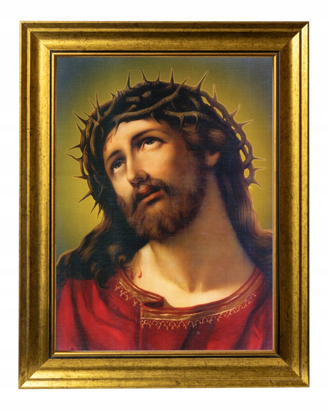 Ježíš Kristus Sakrální Obraz Ve Zlatém Zdobeném Rámu 30X40