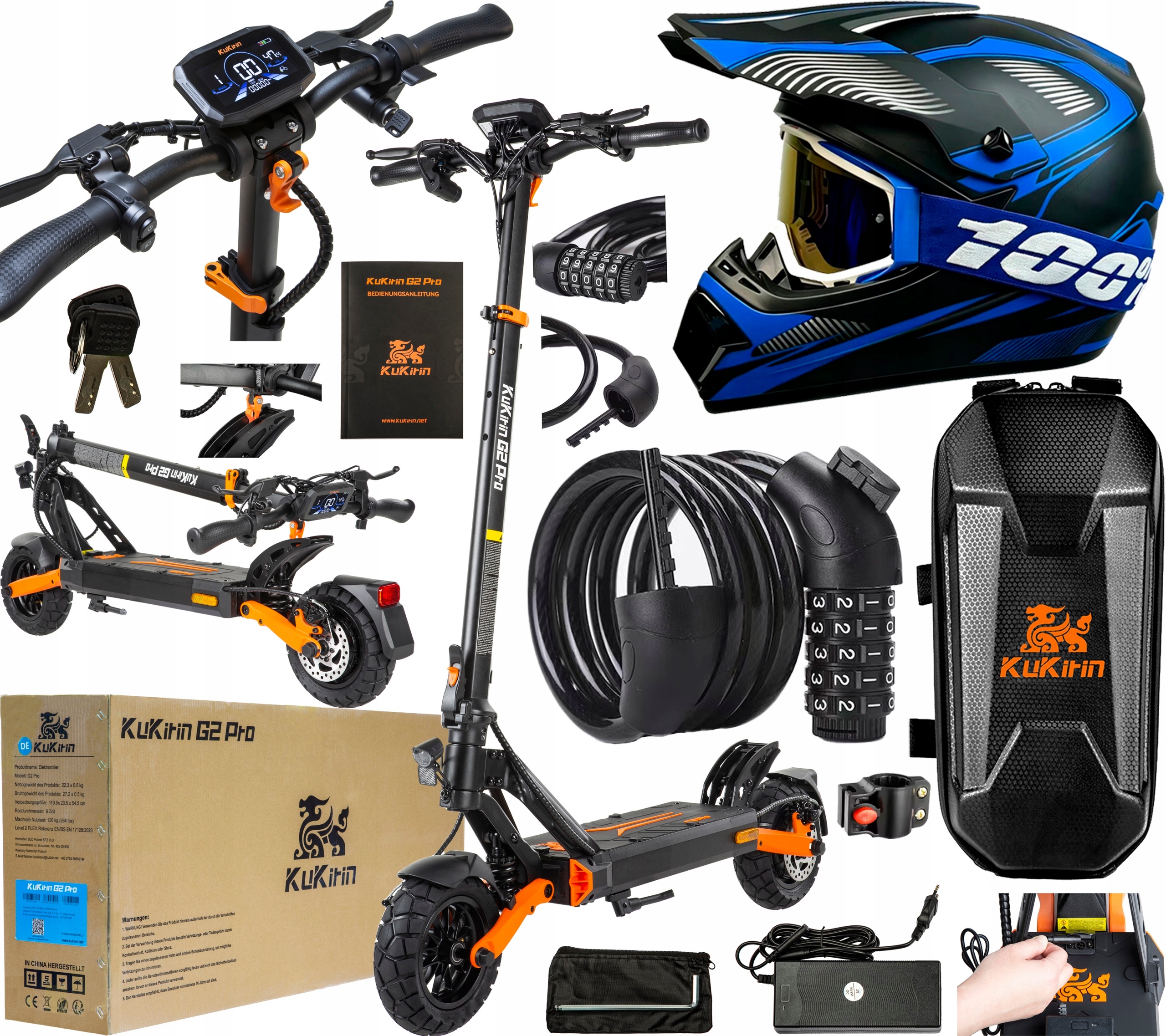 KuKirin G2 Pro-ABE Elektrická koloběžka 500W 20KM/H 15.6Ah 65KM +3 Dárek