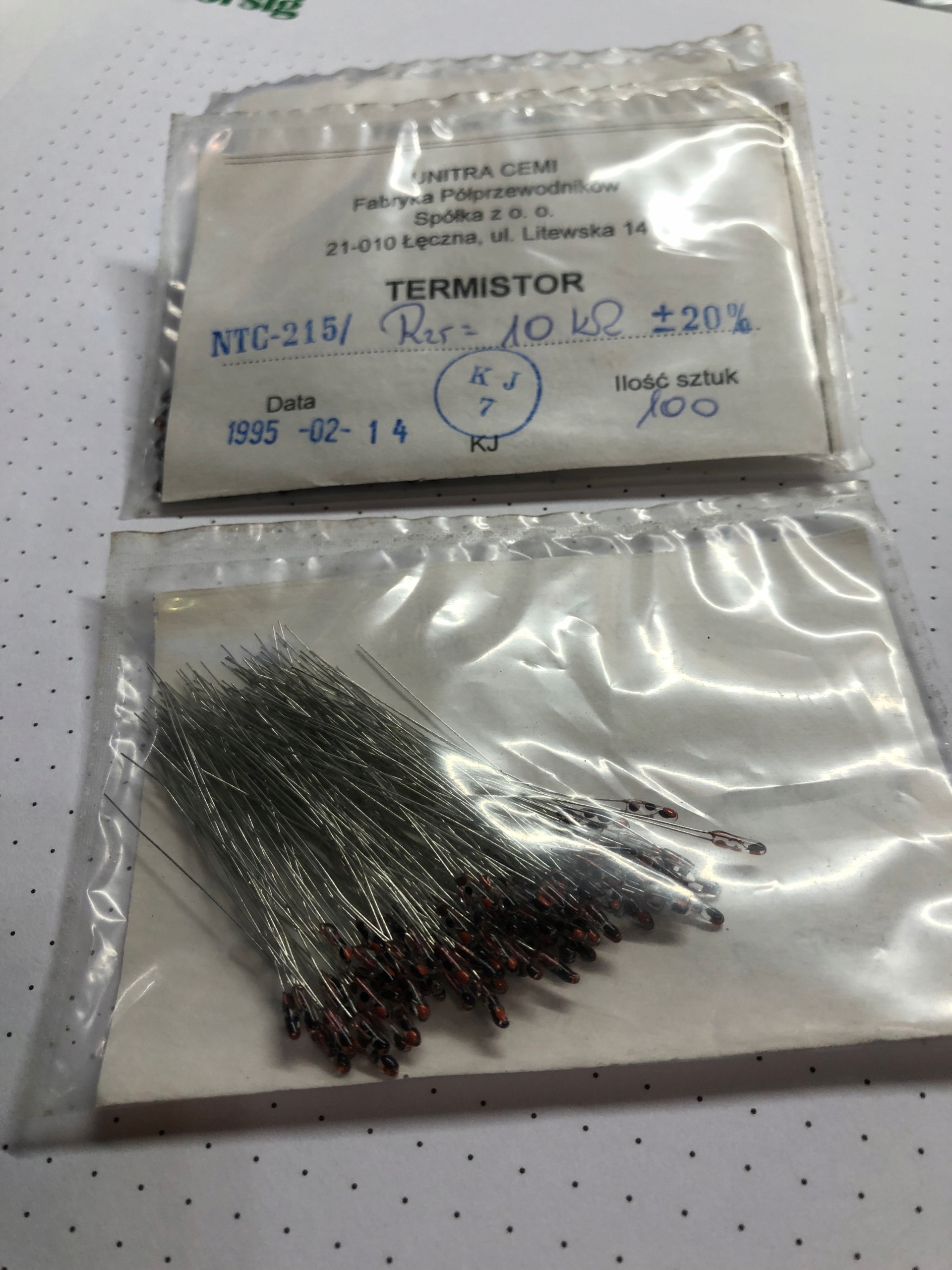 NTC 215 10K/Termistor UNITRA-CEMI