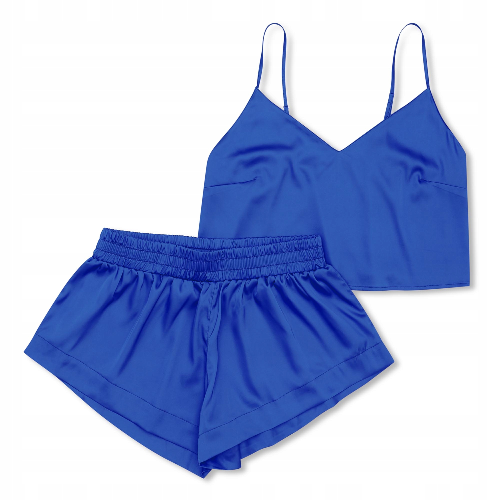 Saténové Dámské Pyžamo komplet Crop Top Šortky [esotiq] L