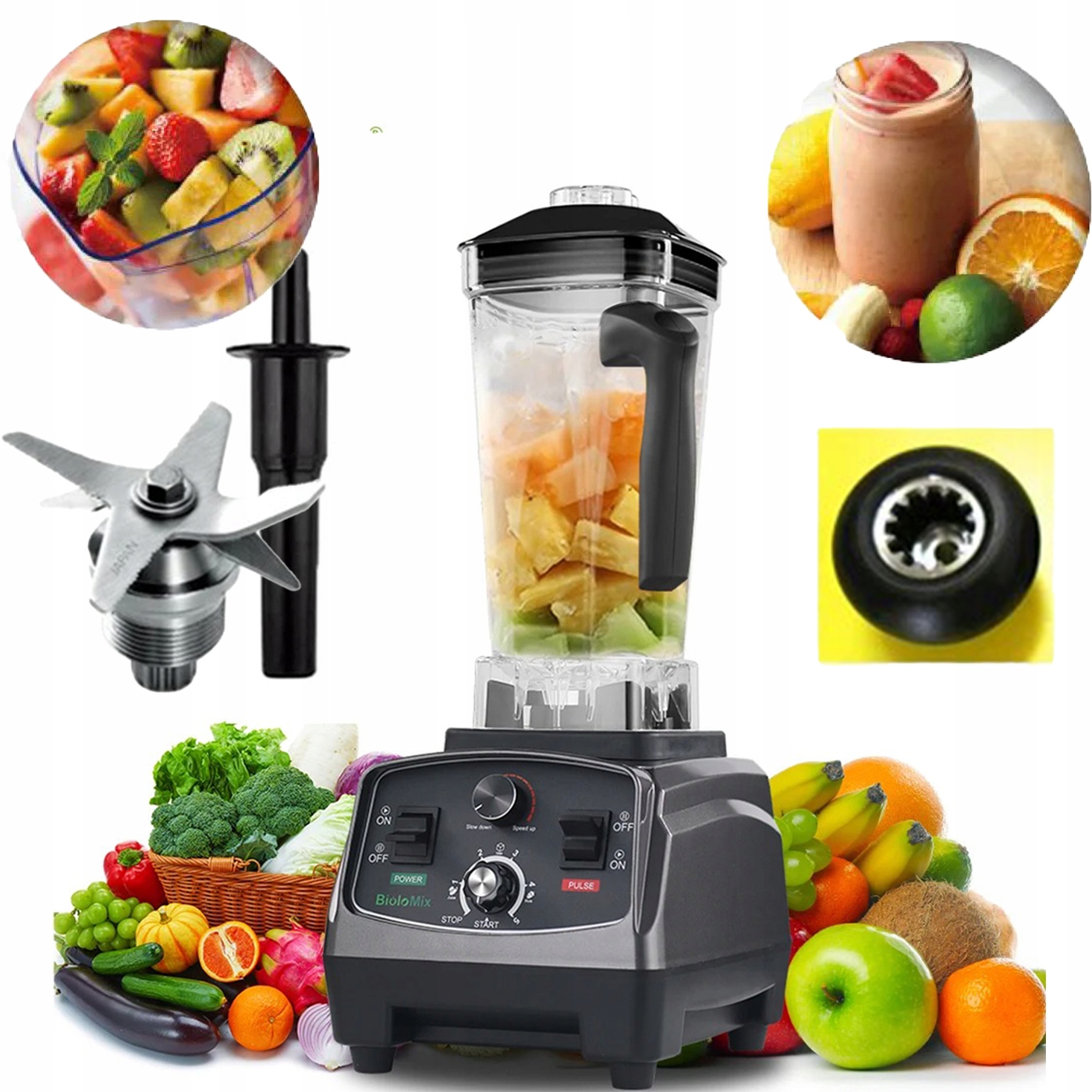 Kuchyňský Odšťavňovač Kuchyňský Robot 2200 W Mixér Akcesoria