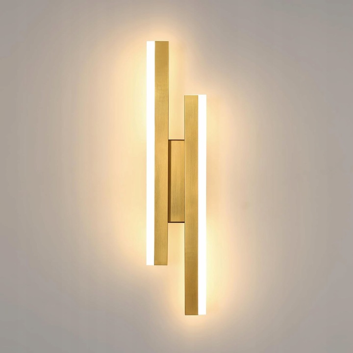 Lampa Scienna Led Kinkiet Złota Nowoczesna Do Salonu Korytarz 3000K 16W