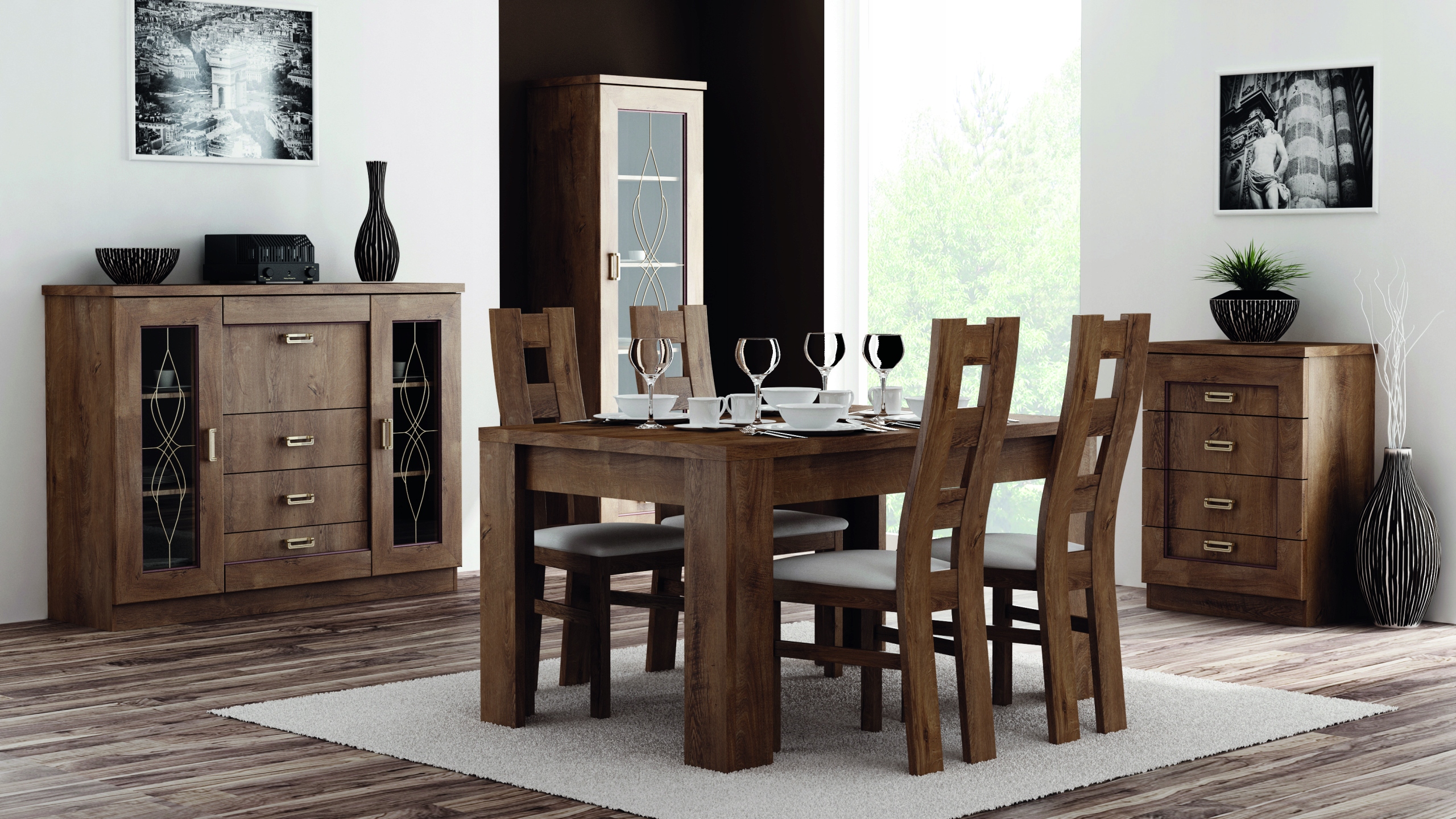 TADEUSZ T10 wąska stylowa witryna JARSTOL Kolekcja TADEUSZ